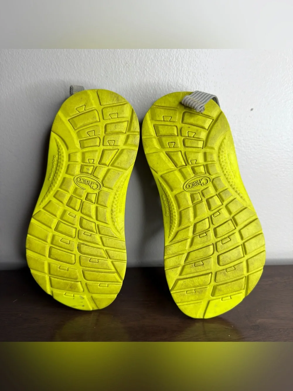 Chaco Z/1 EcoTread Gray & Neon Yellow Sandals 2 Kids